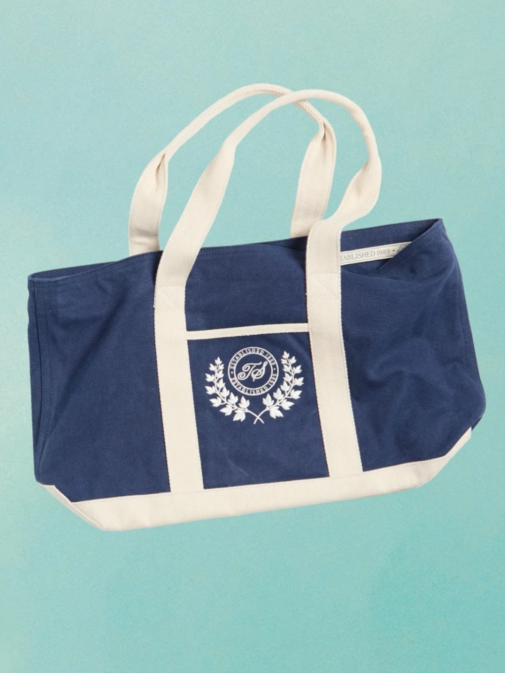 Taylor Swift Crest Washed Navy Beach Tote, NWT - Picture 1 of 9